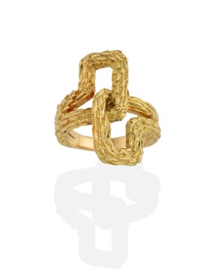 Lot 2060 - An 18 Carat Gold Abstract Ring