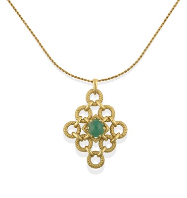 Lot 2011 - An Emerald Pendant on Chain