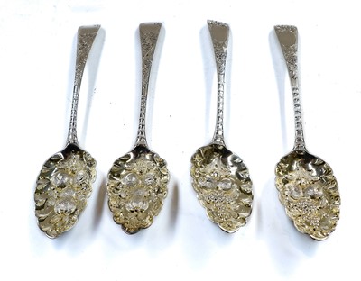 Lot 102 - Two Pairs of George III Silver Table-Spoons,...