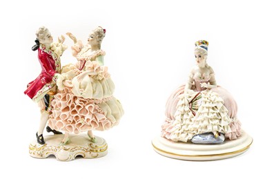 Lot 380 - 20th century Italian porcelain figure group...