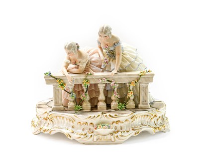 Lot 378 - 20th century Italian porcelain figure group...