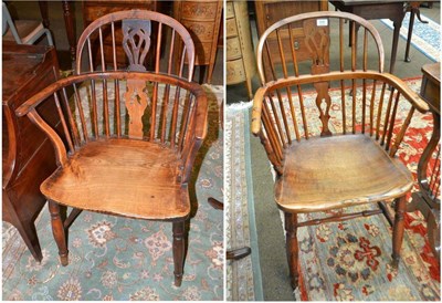 Lot 506 - Two 19th century yew wood chairs