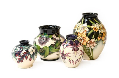 Lot 373 - Four modern Moorcroft vases, including daffodils