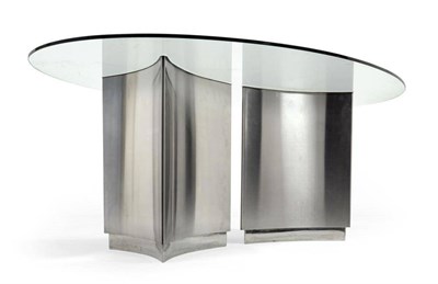 Lot 1012 - A Glass and Stainless Steel Table, by RoR ltd (Ringo Starr and Robin Cruickshank) circa 1970's, the