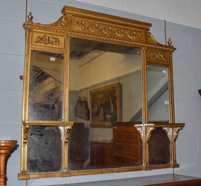 Lot 1262 - A Victorian gilt gesso over mantel mirror with...