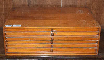 Lot 1365 - An early 20th centruy pine six drawer...