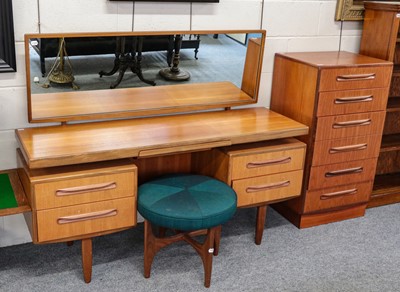 Lot 1421 - A G plan teak six drawer straight fronted...