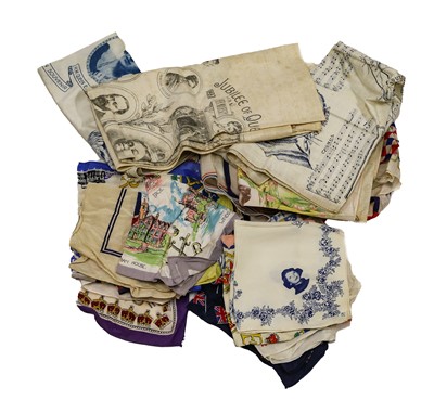 Lot 2219 - Printed Souvenir Cotton Handkerchieves,...