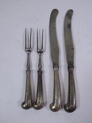 Lot 2034 - A Set of Six George III Silver-Mounted Table-Forks and Six George III Silver-Mounted Table-Knives