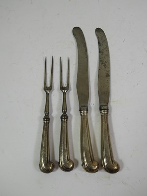 Lot 2034 - A Set of Six George III Silver-Mounted Table-Forks and Six George III Silver-Mounted Table-Knives