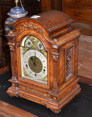 Lot 1461 - A 19th century German walnut bracket clock