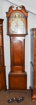 Lot 1458 - An oak cased eight day longcase clock