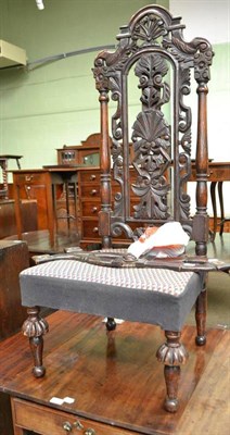 Lot 525 - Victorian oak high back chair in 17th century style