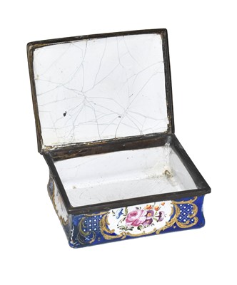 Lot 281 - An 18th century enamel decorated hinged box,...