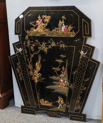 Lot 91 - A Japanese black and gold four-tier hanging...