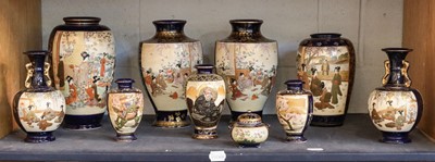 Lot 1 - A collection of 20th century Japanese satsuma...
