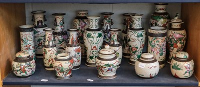 Lot 3 - A collection of Chinese crackle glazed famille...
