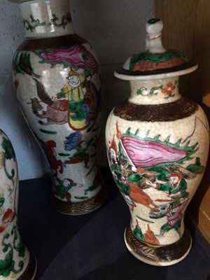 Lot 3 - A collection of Chinese crackle glazed famille...