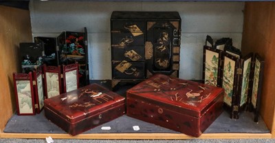Lot 4 - A collection of Japanese lacquered items...
