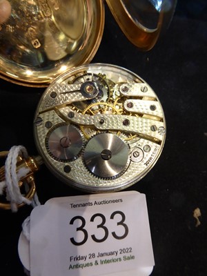 Lot 148 - A 9 carat gold open faced pocket watch, case...