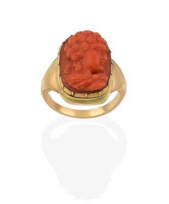 Lot 2285 - A Citrine and Split Pearl Ring, A Cameo Ring and An Intaglio Ring