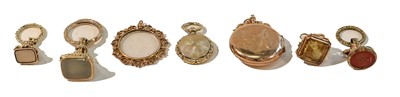 Lot 286 - Four seal fobs including a chalcedony example;...