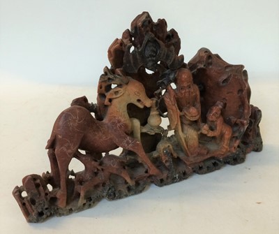 Lot 22 - A group of 20th century Oriental soapstone...