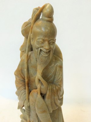 Lot 28 - Two large 20th century Chinese soapstone...
