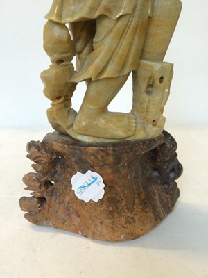 Lot 28 - Two large 20th century Chinese soapstone...
