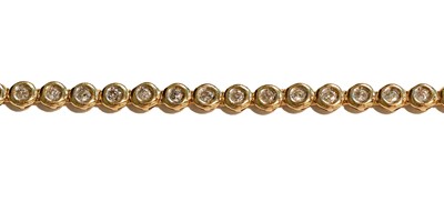 Lot 282 - An 18 carat gold diamond bracelet, length 20cm