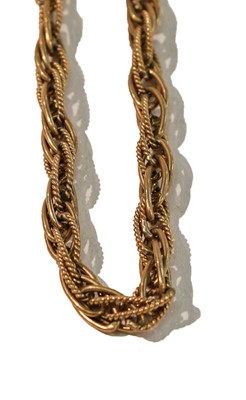 Lot 250 - A 9 carat gold fancy link bracelet, length 19.6cm