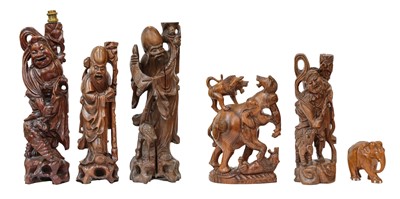 Lot 68 - Four various 20th century Oriental carved...