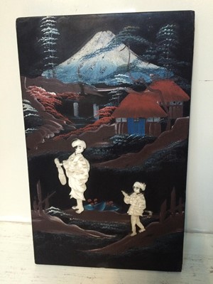 Lot 57 - A Japanese Meiji period lacquer panel,...