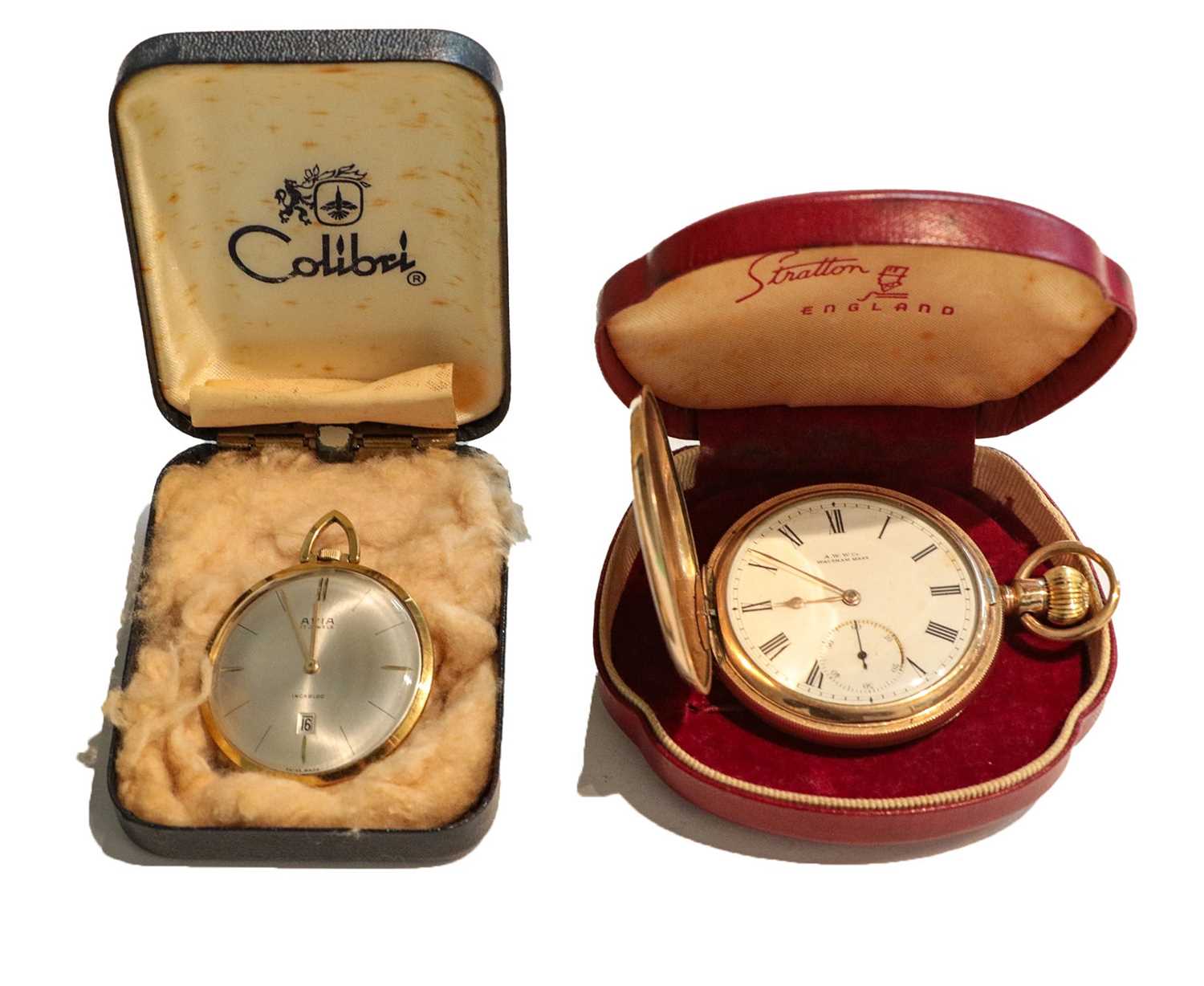 Lot 320 - A gold plated hunter pocket watch, signed...