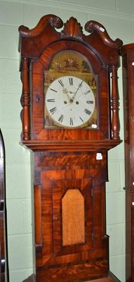 Lot 546 - Victorian mahogany longcase clock with painted dial