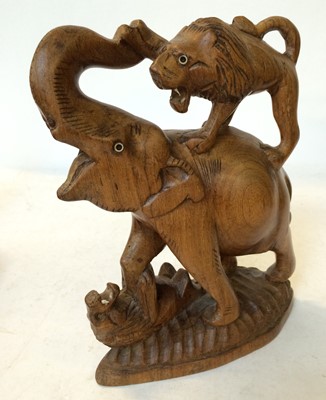 Lot 51 - A group of Oriental wooden, soapstone and...