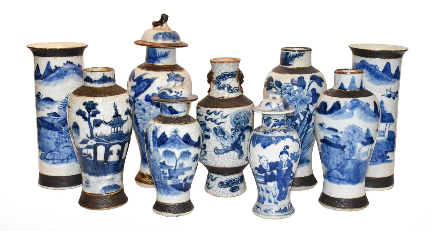 Lot 46 - A pair of 20th century Chinese blue and white...