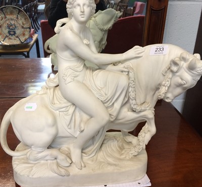 Lot 233 - A 19th century Parian model of Europa and the...