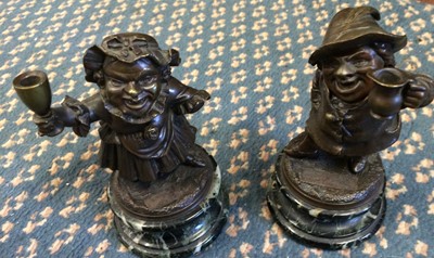 Lot 130 - ^ A Pair of French Bronze Figural Match...