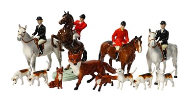 Lot 1135 - Beswick Hunting Group comprising