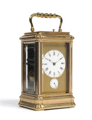 Lot 1017 - A Gilt Brass Grande Sonnerie Repeating Carriage Clock with Alarm, stamped Hamann & Kogh, New...