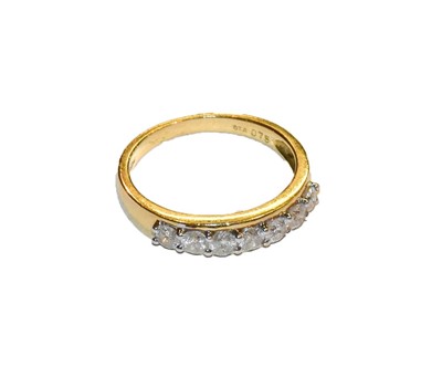 Lot 292 - An 18 carat gold diamond half hoop ring,...