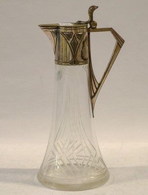 Lot 196 - WMF silver plated claret jug of stylised form,...