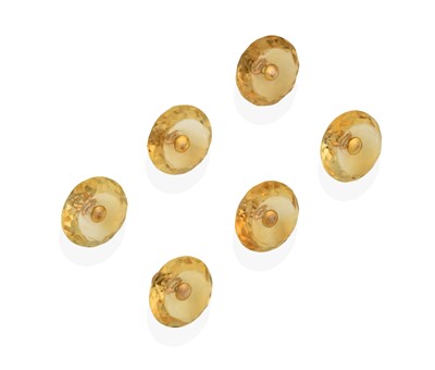 Lot 2409 - Six Citrine Buttons