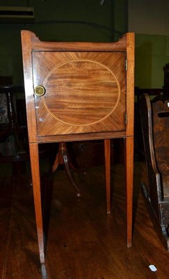 Lot 568 - Inlaid mahogany bedside cupboard