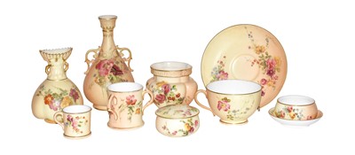 Lot 203 - Ten pieces of Royal Worcester blush ivory...
