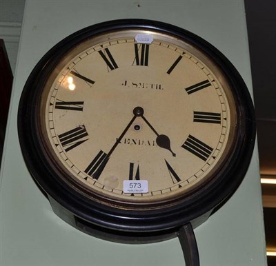 Lot 573 - A fusee wall timepiece, the dial inscribed J Smith, Kendal