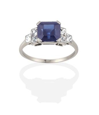 Lot 2007 - An Art Deco Sapphire and Diamond Ring