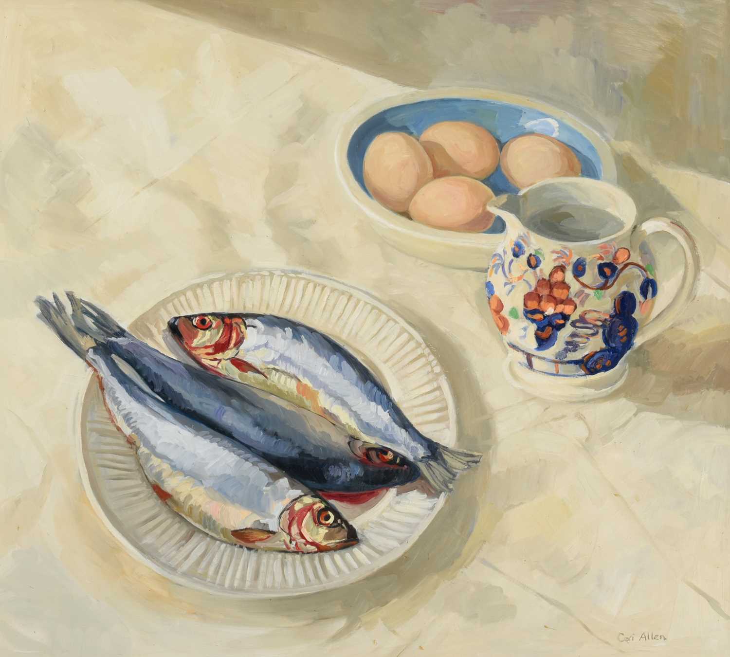 Lot 1158 - Ceri Allen (Contemporary) Kitchen Still Life...