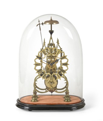 Lot 157 - A Brass Skeleton Mantel Timepiece with Passing...